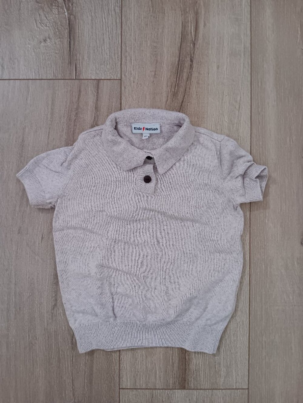 🔥4 for $20🔥Kidz Nation Toddler Cotton Knit Polo Top Sweater Beige Size 92